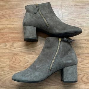 Cole Haan Grand.OS Womens Suede Zip Up Boots Gray Size 9